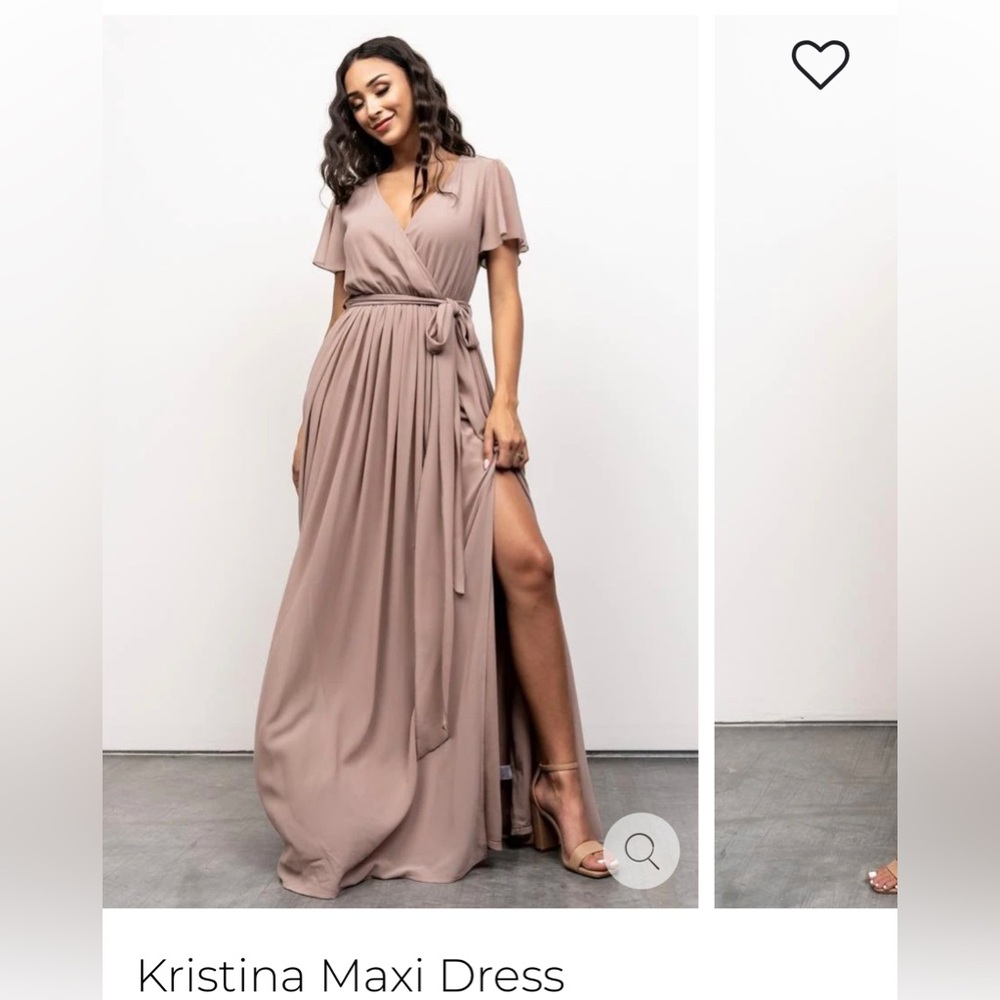 Baltic Born taupe Kristina maxi wrap dress